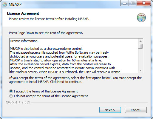 Modbus rtu（MBAXP） 1.4.9 ASCII ActiveX控件