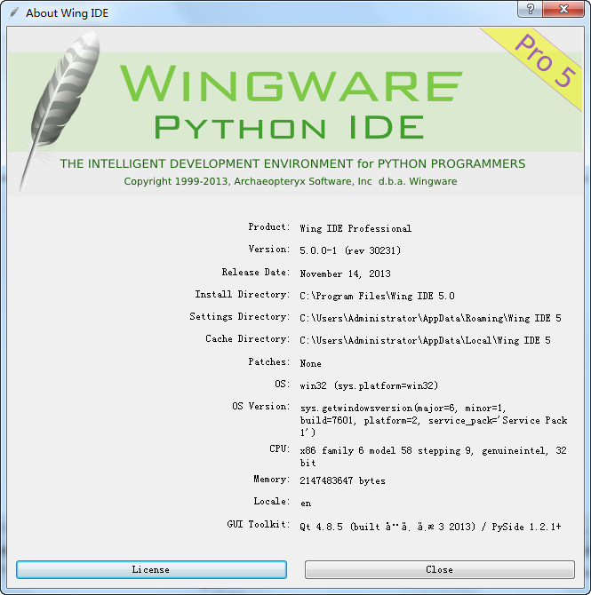 Wing IDE 5.0.0.1 专业版