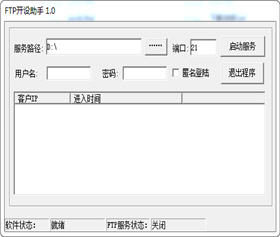 FTP开设助手 1.0 绿色免费版