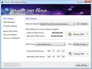 ChrisPC DNS Switch（dns一键切换器） 1.20 免费版