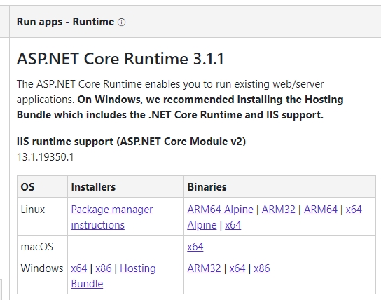 ASP.NET Core Runtime