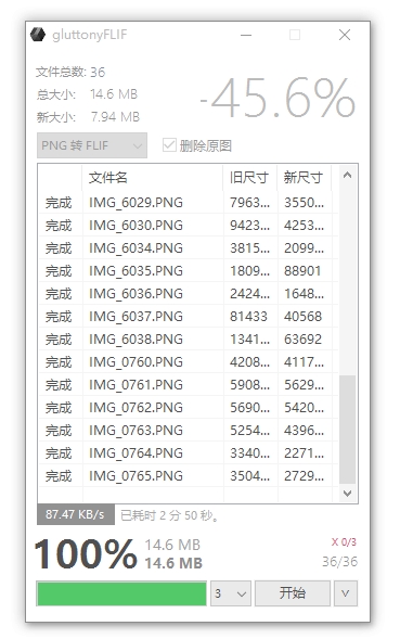 批量图片压缩工具gluttonyPNG