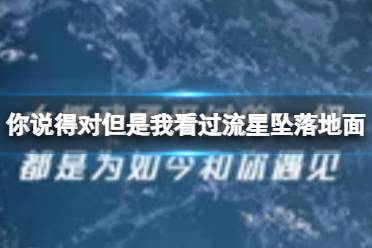 你说得对但是我看过流星坠落地面 你说得对但是我看过流星坠落地面是什么意思