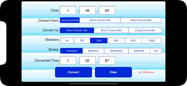 Swimming Time Conversion Tool 4.0.1 ios官方版