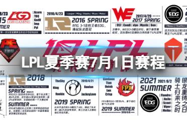 LPL夏季赛7月1日赛程 2023LPL夏季赛7月1日首发名单