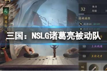 《三国：NSLG》诸葛亮被动队 诸葛亮黄月英陈到