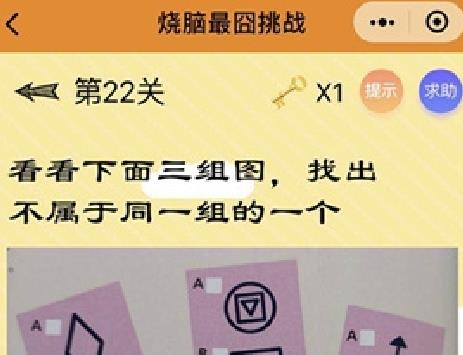 烧脑最囧挑战第22关答案攻略 找出不属于同一组的那个[多图]