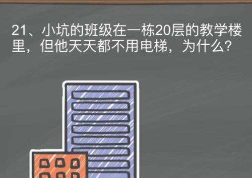 史小坑的烦恼4第21关攻略 小坑天天都不用电梯为什么[多图]