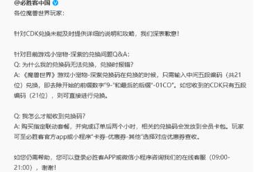 《魔兽世界》必胜客联动兑换码使用问题解决方法